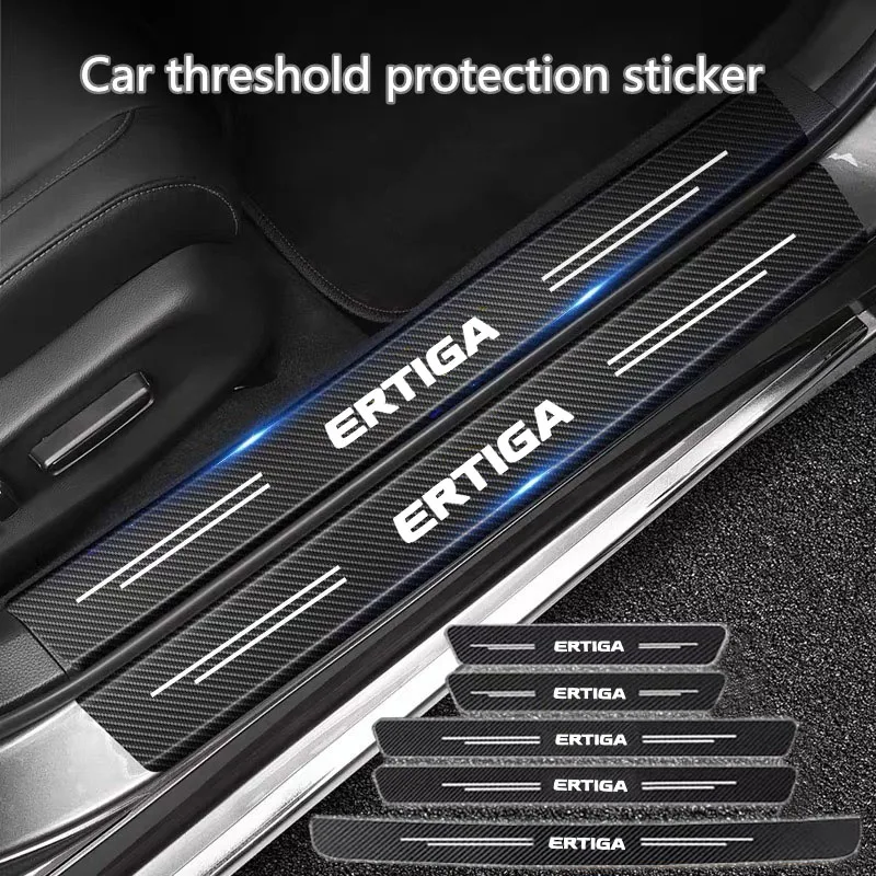 60X7CM Auto Door Sill Protection Tape Carbon Fiber Protector Strip Sticker for Suzuki ERTIGA 2021 2020 2019 2018 Accessories