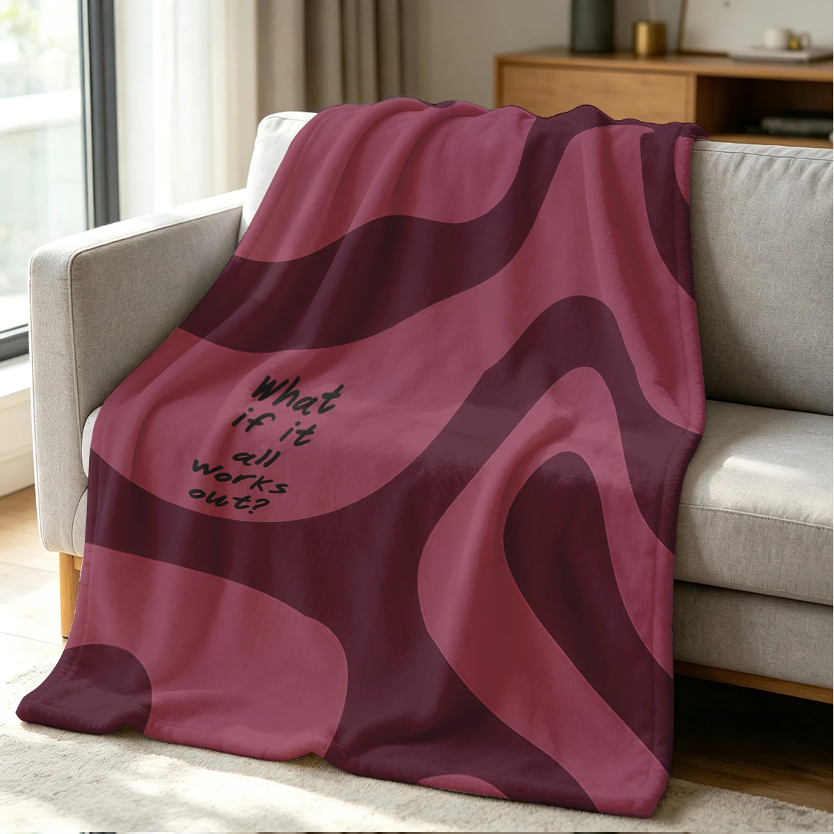 Hopeful Flow Blanket Soft Cozy Throw for Sofa Bed Festive Holiday Decor Gift for Kids and Adults,Lightweight and Warm