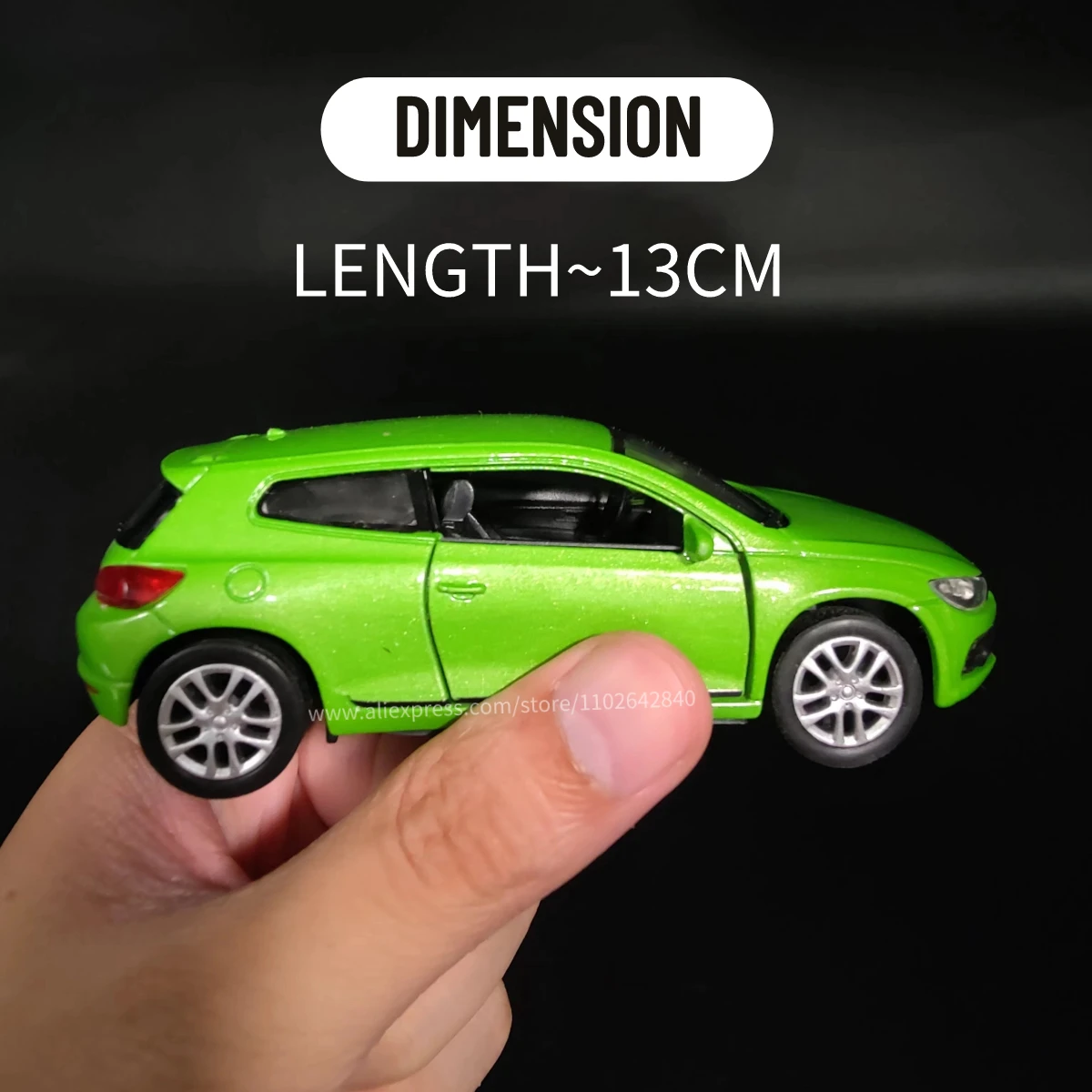 1:36 VW Scirocco Car Model Replica Scale Metal Miniature Art Home Decor Hobby Lifestyle Xmas Kid Gift Toy Collection