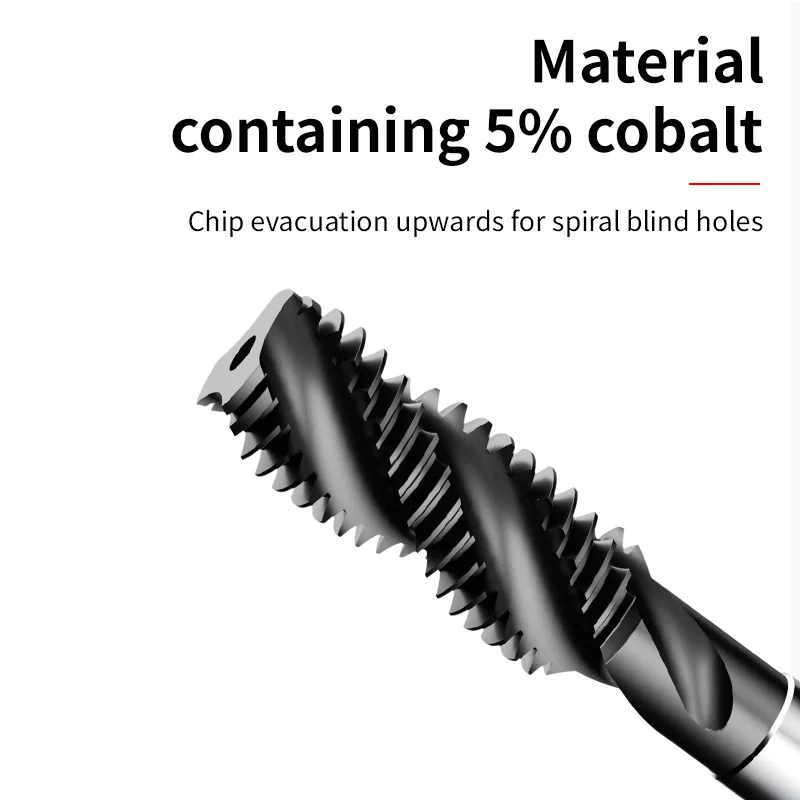 M35 صنبور آلة النتريد المحتوي على الكوبالت، صنبور حلزوني، مثقاب خاص للفولاذ المقاوم للصدأ، 4 م، 5 م، 6 م، 8 م، 10 م #2