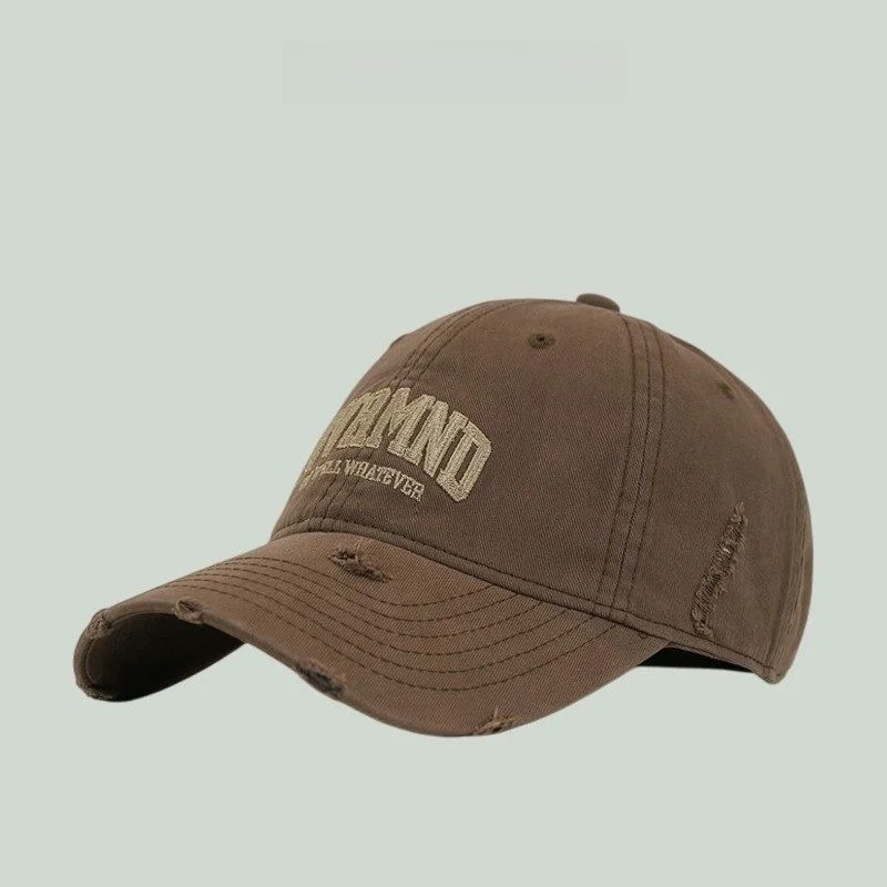 american-letter-personalized-soft-top-baseball-caps-unisex-trendy-brand-weathered-hole-street-face-slimming-hat