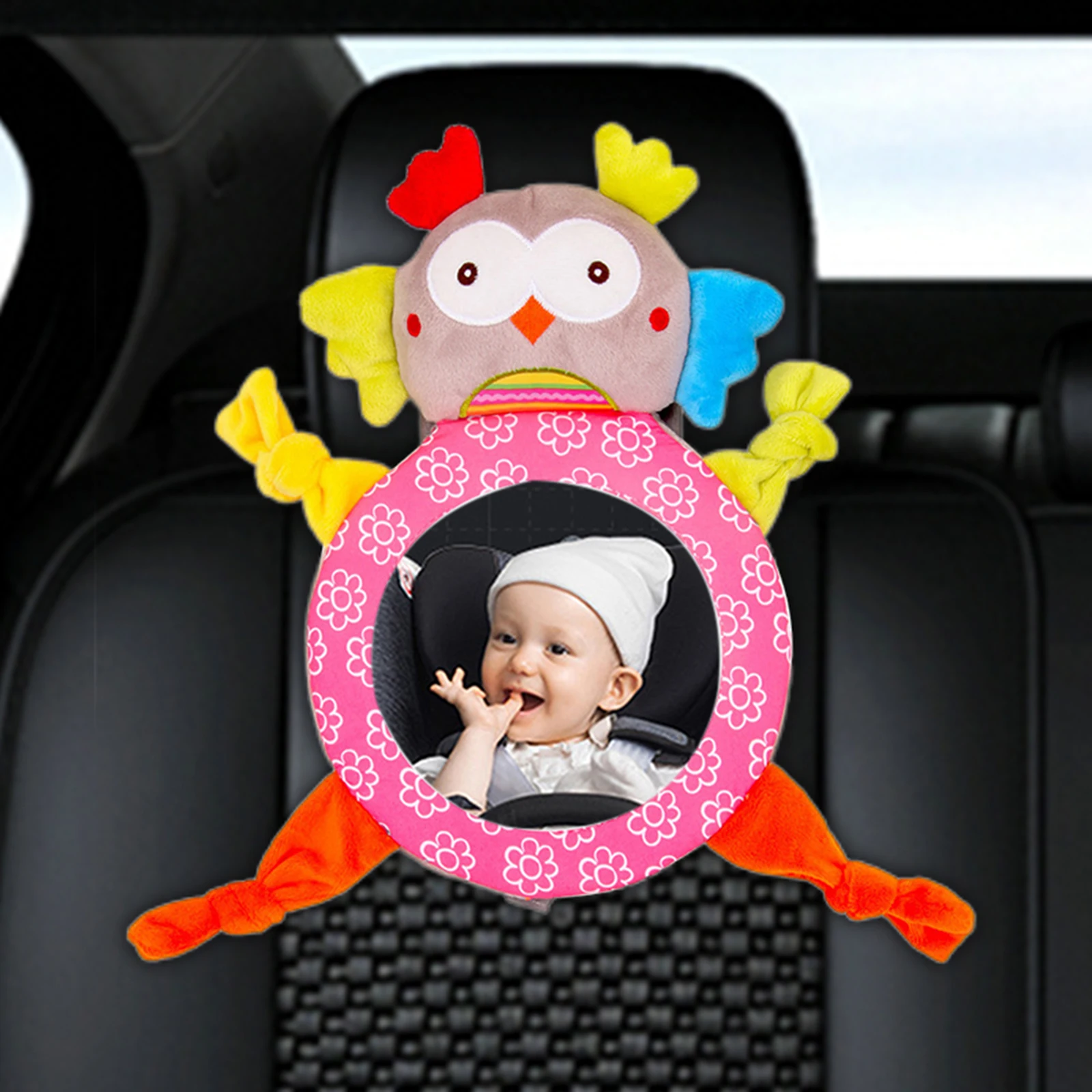 Cute Baby Car Mirror Adjustable Back Seat Mirror Safety View Back Seat Mirror Baby Facing Rear Ward Infant Care Square Safety