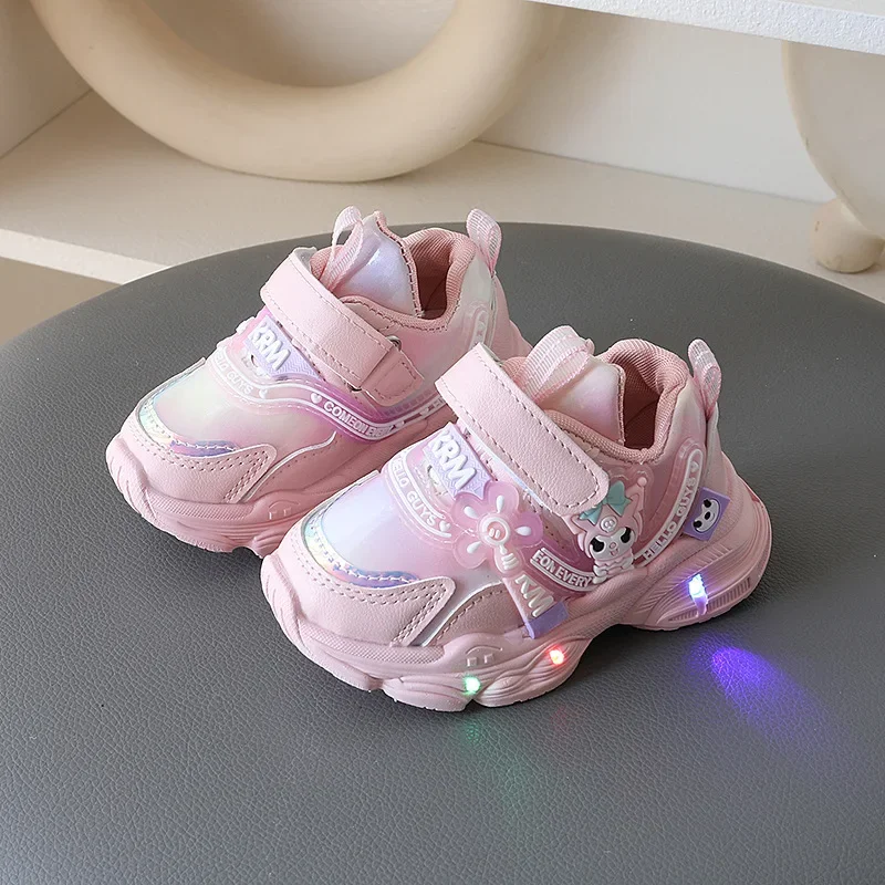 

lighting casual shoes Sanrio hello kitty spring autumn new boy sports shoes children girl baby non-slip soft-soled running shoes