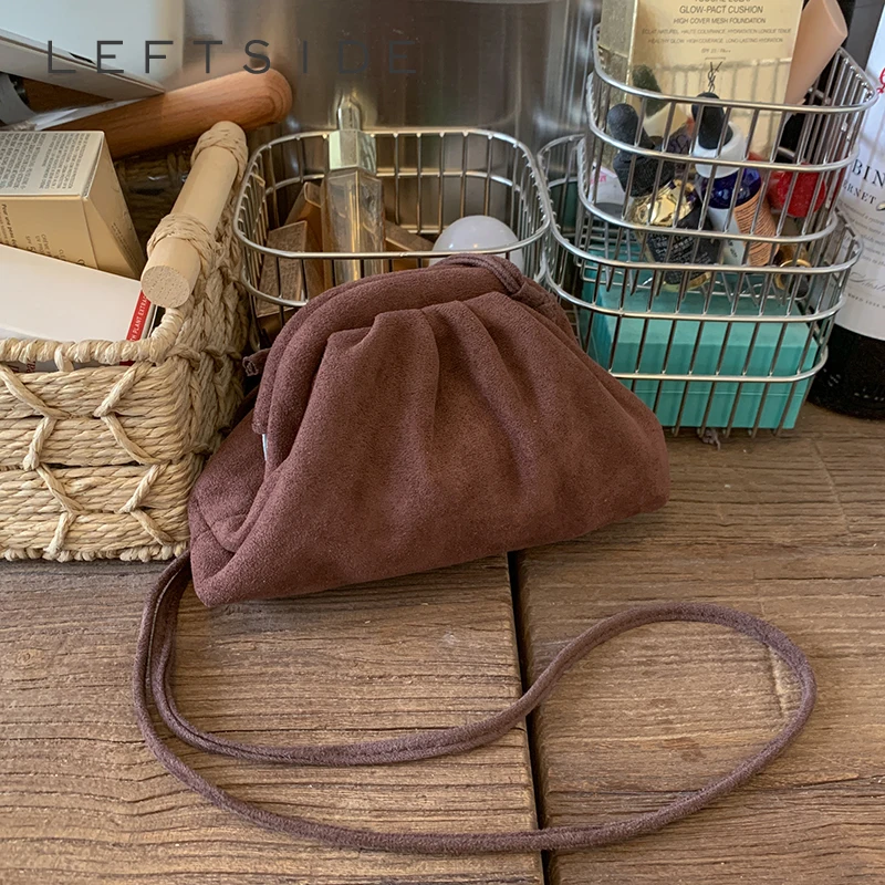 

LEFTSIDE Design Mini PU Leather Shoulder Bags for Women 2025 New Winter Hobo Crossbody Bag Females Retro New ​Luxury Handbags