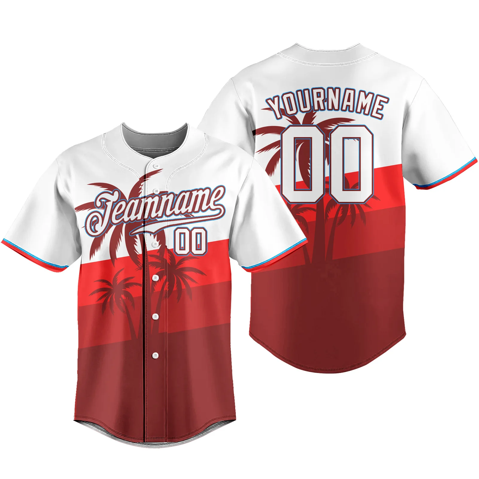 Custom Baseball Jersey Full Buton Short Sleeve T-shirts Personalized Name Logo Number Adult Kids Training Kits  Men Women