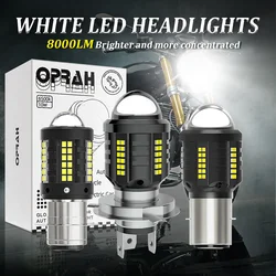 Oprah LED Headlight Bulb For Motorcycle Scooter LED H4 H6 BA20D P15D Explorers Headlamp Hi/Lo Dual Color White Yellow Fog Light