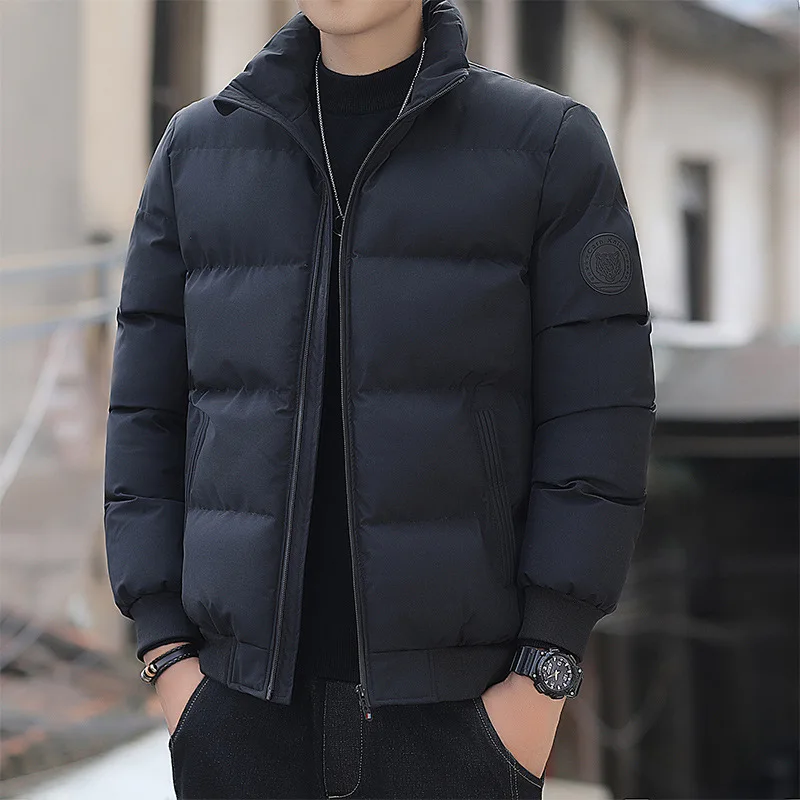 Winter Men Clothing Parka Zipper Cotton-padded Jacket Long Sleeve Warm Windproof Coat Casual Loose Korean Fashion Outerwear New