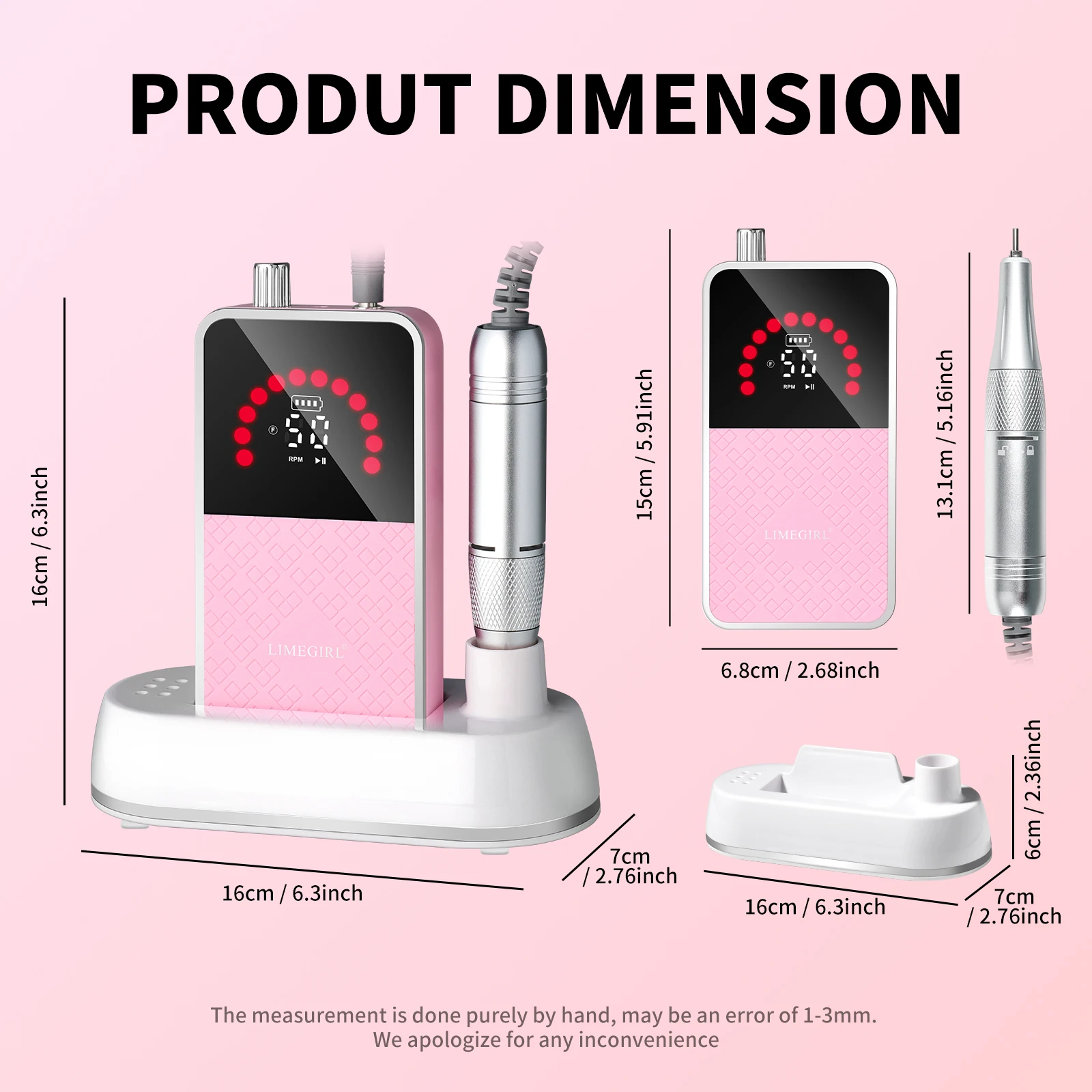 Kit de perceuse à ongles professionnelle 50000 tr/min, lime à ongles électrique pour ongles en Gel acrylique, perceuse à ongles Rechargeable sans fil, Machine à limes électroniques