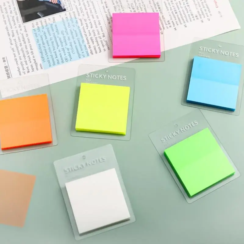 50 Sheets Transparant Memoblokjes Waterdicht Kleurrijke Clear Memo Pad Geplaatst Memo Transparante Memo Papier