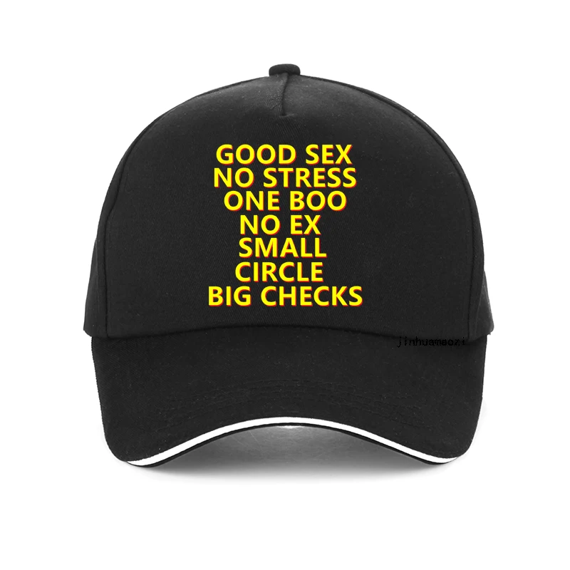 Funny Good Sex No Stress One Boo No Ex Small Circle Big Checks hat Letter Print baseball cap Summer adjustable snapback hats