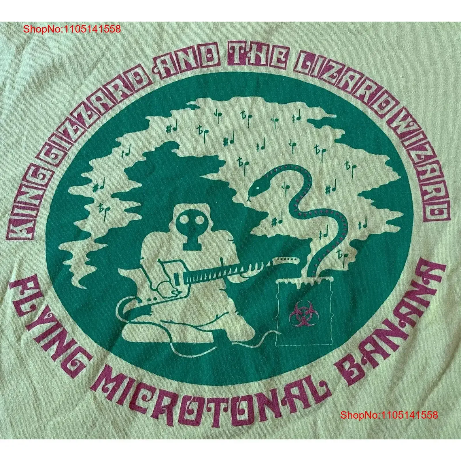 2017 الملك جيزارد السحلية معالج الطائر ميكروتونال الموز جولة تي شيرت الرجال خمر غسلها للجنسين امتدت قليلا