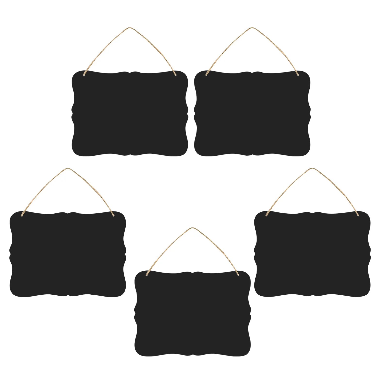 

5Pcs Wooden Erasable Blackboard Double Sided Hanging Message Board for Menu Notes Price Label Restaurant Office Home