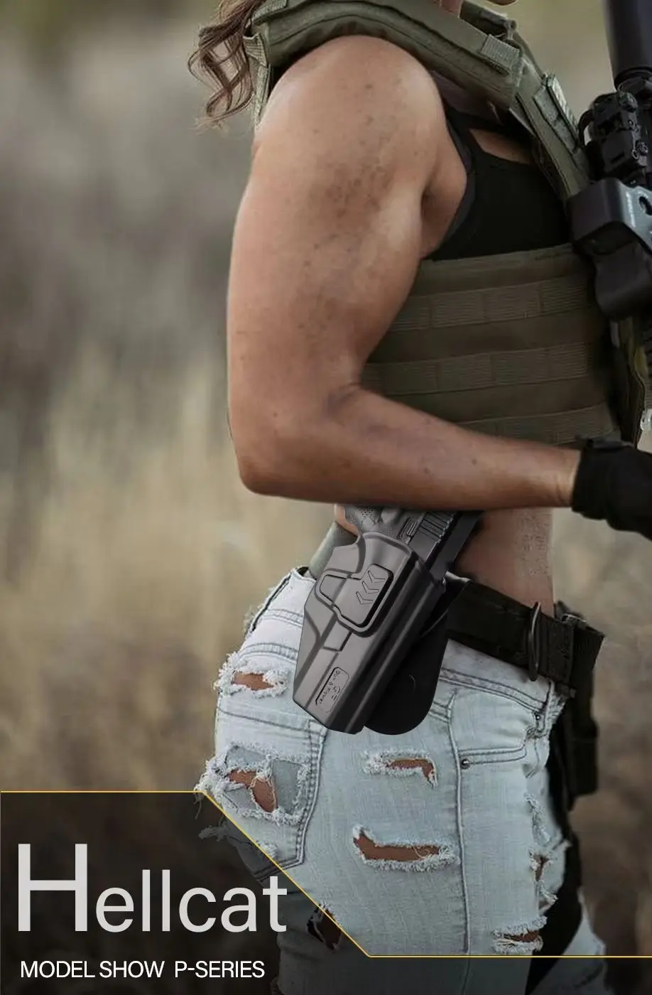 ヘルキャット9ミリメートルホルスター外ウエストバンドキャリーホルスタースプリングフィールドヘルキャットマイクロコンパクト3 ''、owbパドルホルスター戦術的なポーチ