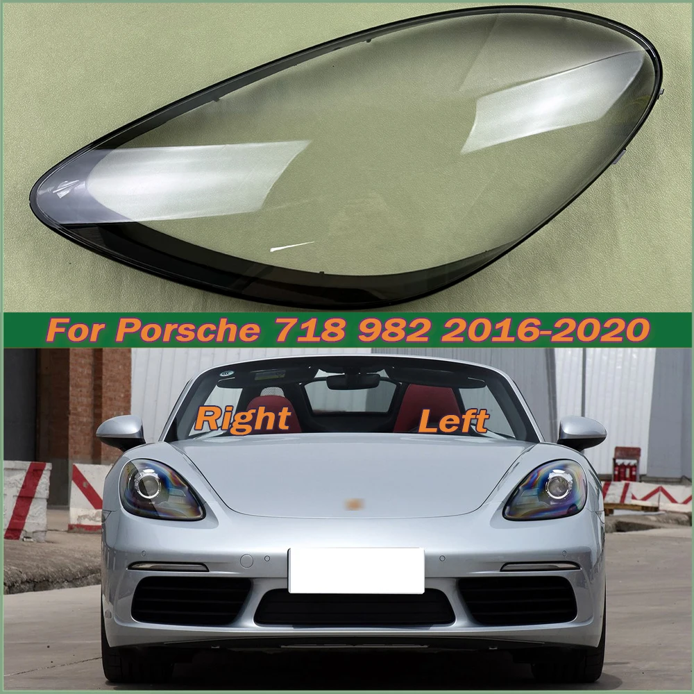 

For Porsche 718 982 2016 2017 2018 2019 2020 Headlamp Cover Transparent Headlight Shell Replace Original Lampshade Plexiglass