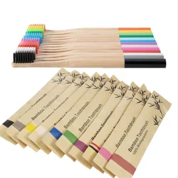 Cepillo de dientes de bambú Natural orgánico para adultos, 10/20 piezas, suave, sin BPA, Biodegradable, juego de cuidado Dental para adultos