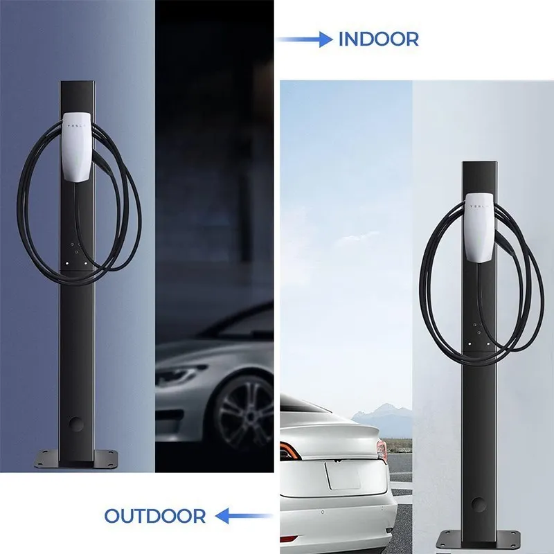 For Tesla Model 3 Y S X Wall Connector Pedestal Mounted Charging Station Pedestal EV Charger Pedestal Wall Connector Stand