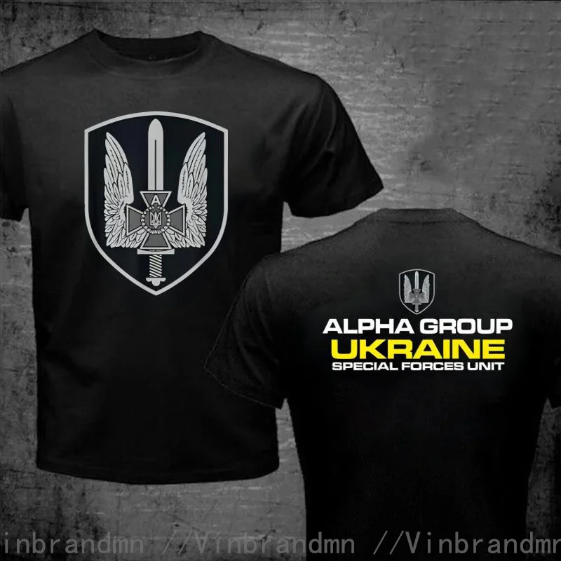 New Fashion Summer Ukraine Spetsnaz Ukraine Special Forces Alpha Group Military T-Shirt Army Green Print T Shirt Men Streetwer