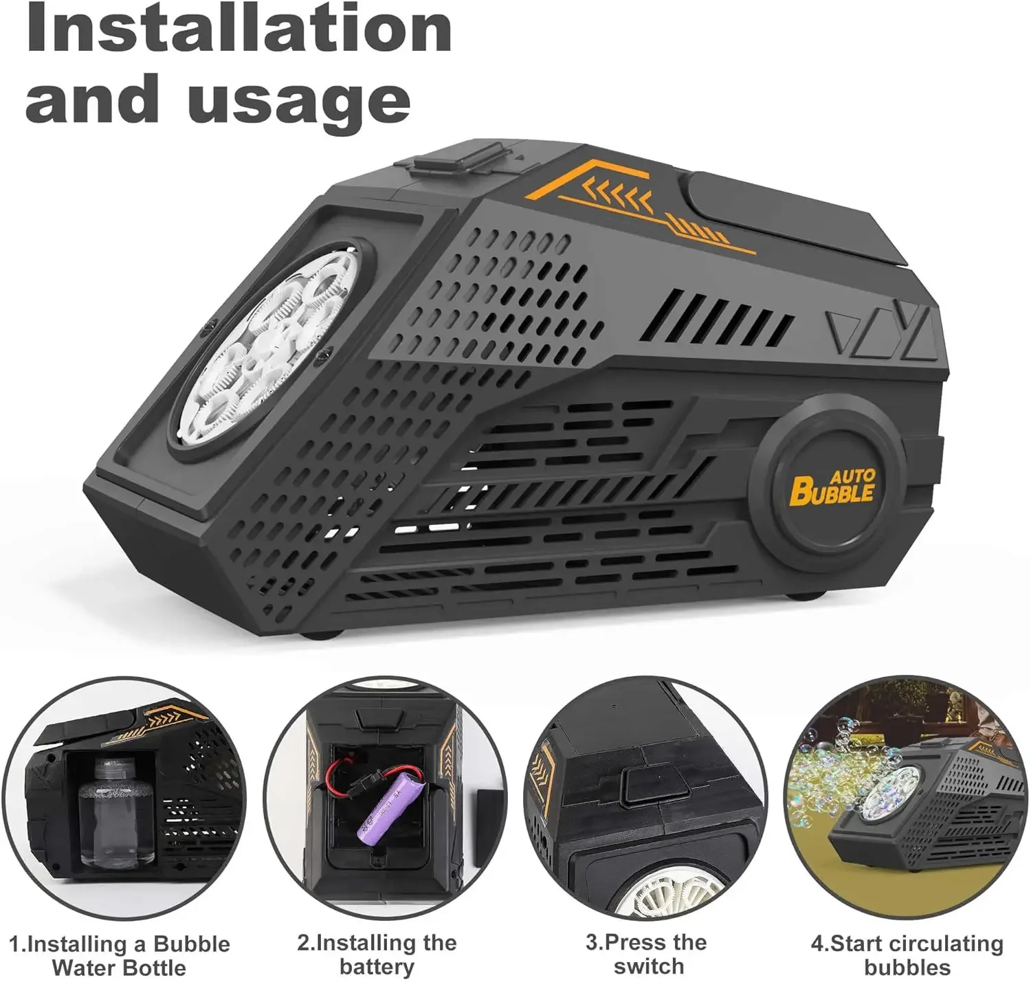 Bubble Machine Automatische Zeepbel Blazen Elektrisch Draagbaar met Licht Speelgoed voor Kinderen Luidspreker Buitenspellen Verjaardag Bruiloft
