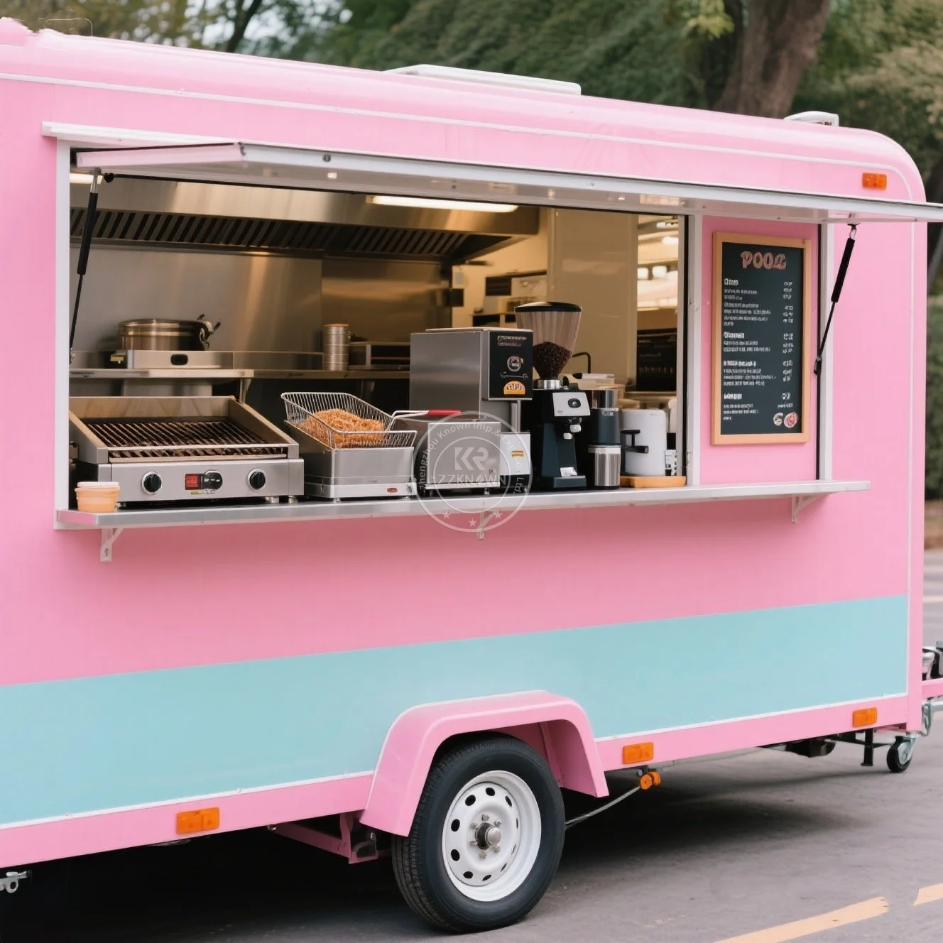 

Towable Mobile Bar and Kitchen Fast Food Cart Coffee Trailer Restaurant Mobile Street Vending Truck