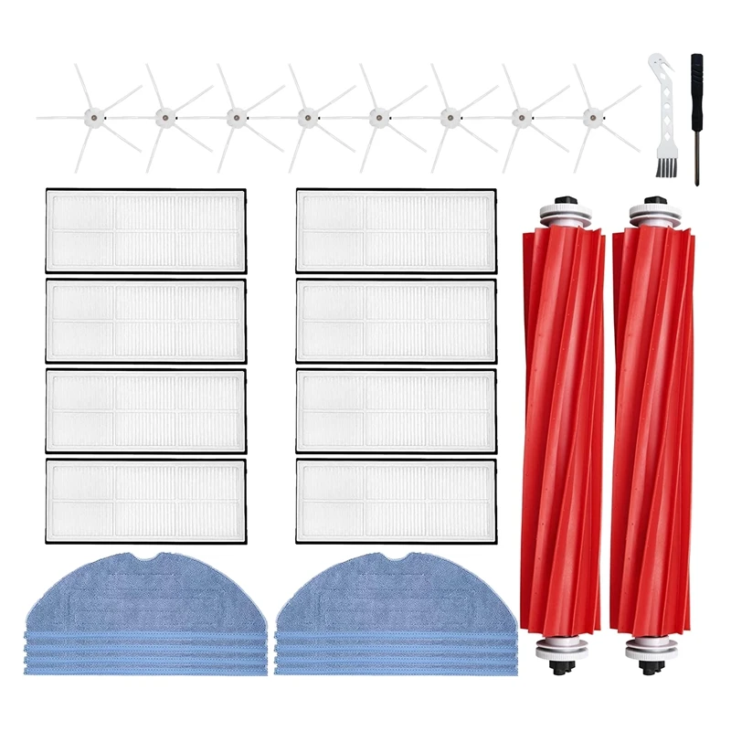 28 Uds para Xiaomi Roborock S7 T7S T7S Plus repuestos de aspiradora cepillo principal Cepillo Lateral filtro Hepa paño de mopa