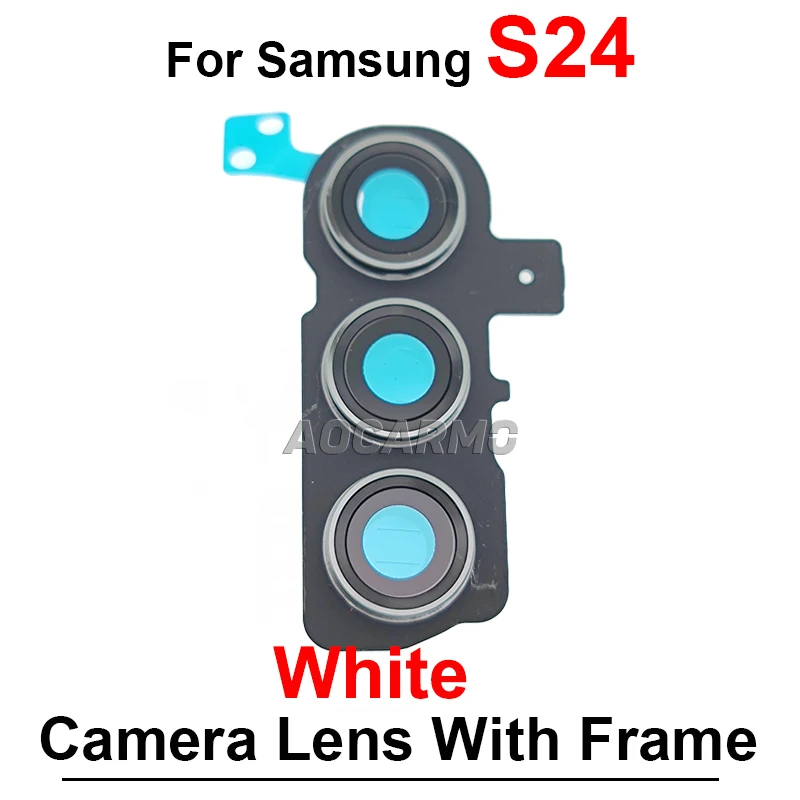 For Samsung Galaxy S24 Plus Ultra S24+ S24U Rear Back Camera Lens With Frame Replacement Parts