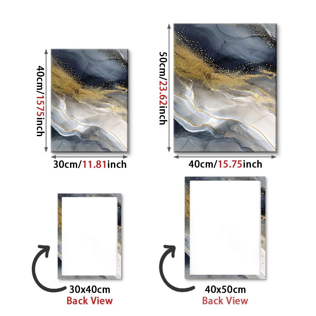 Abstract Black White Gold Marble Texture Poster Modern Ink Painting Print Framed Canvas Painting Home Living Room Office Decor