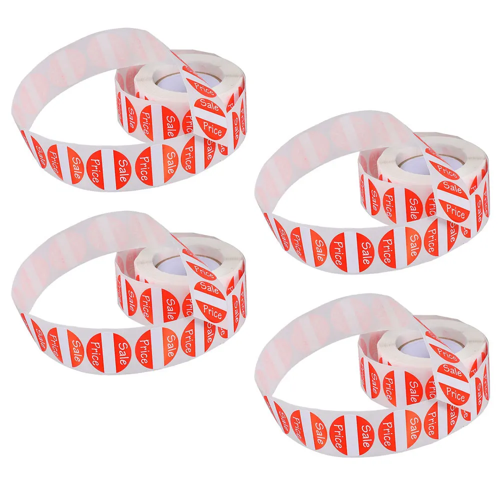 4 لفات بيع ملصقات متجر بيع بالتجزئة سعر لاصق قوي ملصق تسمية علامة سوبر ماركت مبيعات تسميات ملصقات بيع