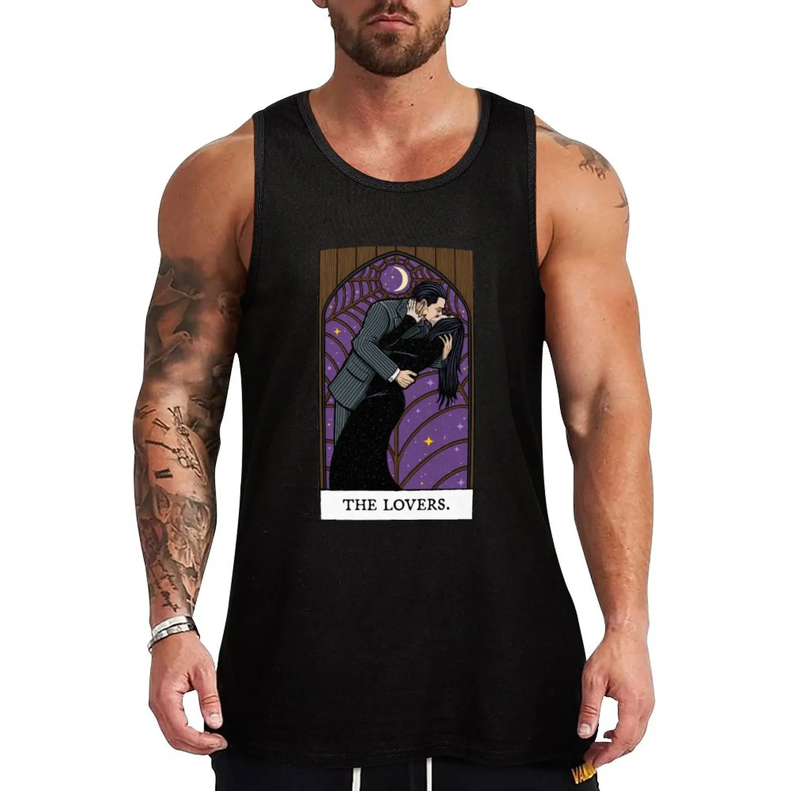 

The Lovers Tarot Card Tank Top fashion 2024 man Men sleeveless tee bodybuilding man