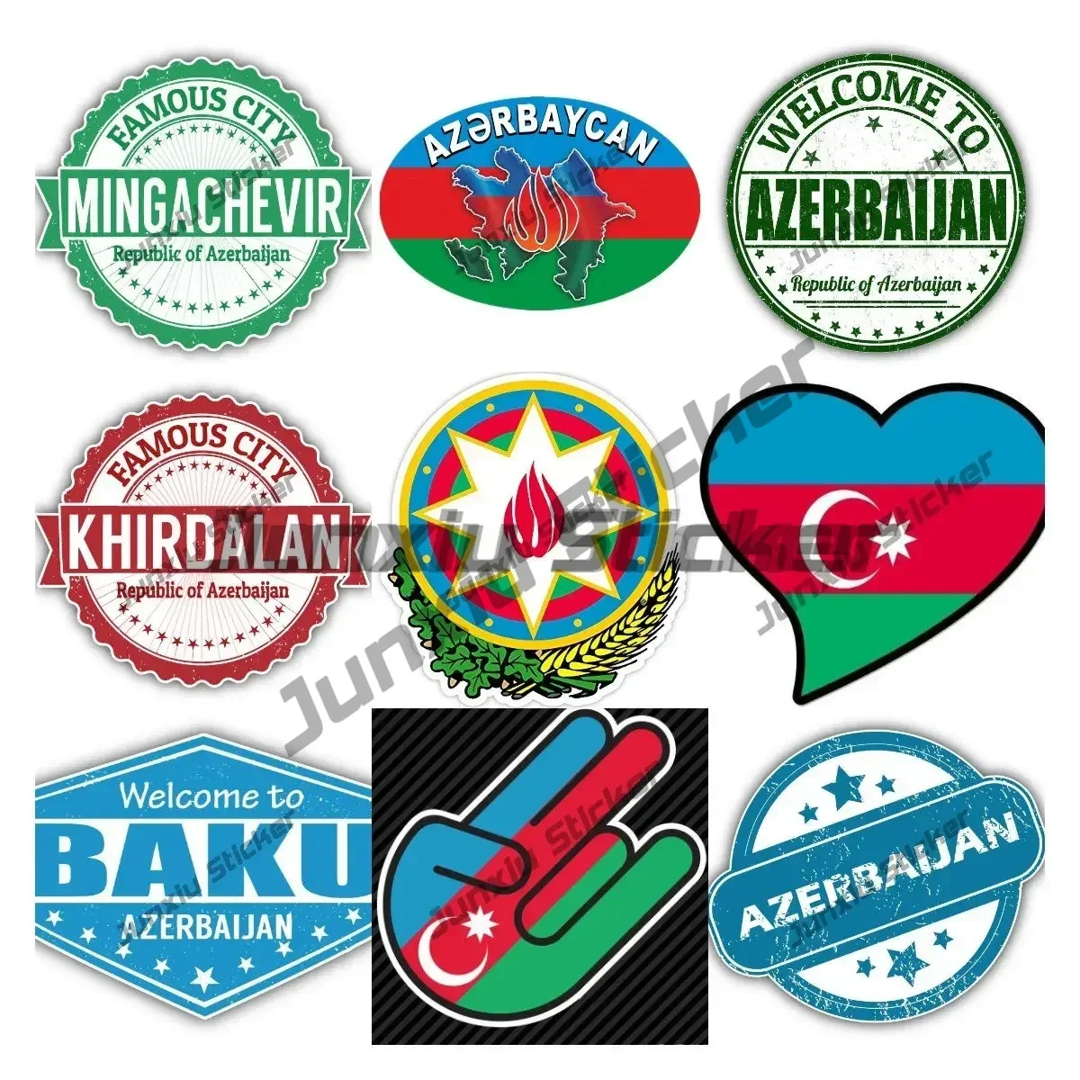 

Azerbaijan Car Decal Patriotic Decor National Flag Custom Country City Souvenir Vinyl Decal Custom Decals Car Side Sticker