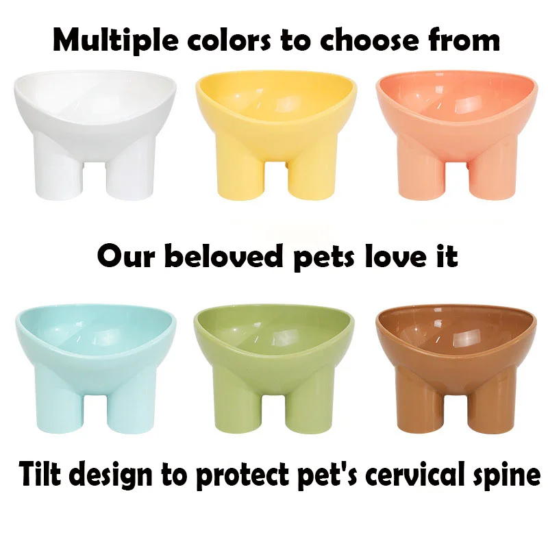 Cat Bowl High Foot Dog Bowl Neck Protector Cat Pet Food Water Bowl Antioverturning Binaural Pet Feeding Cup Pet Feeder Bowl