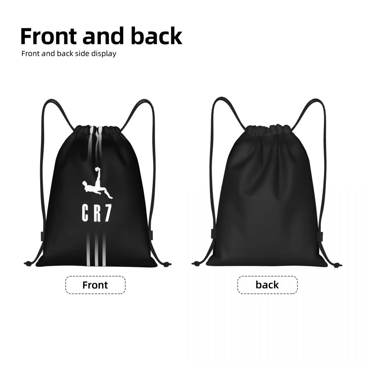 Cr7 Accessories Drawstring Backpack Football Bags Ronaldos Soccer Gym Bag String Sackpack for Outdoor