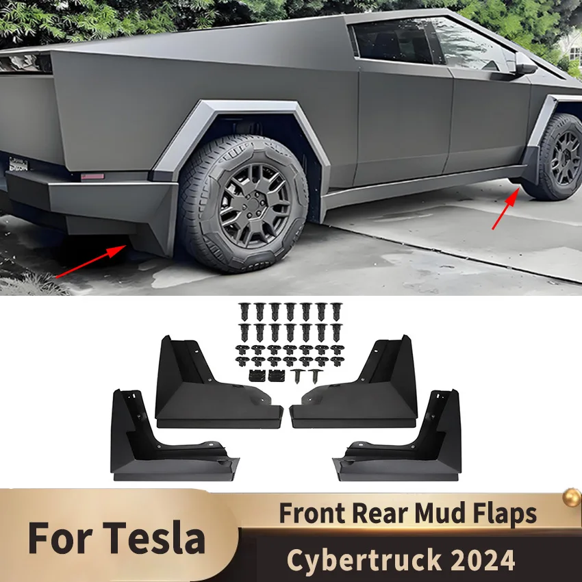 

4PCS/Set Car Mudguards for Tesla Cybertruck Accessories 2024 Front Rear Mud Flaps Guards Splash Fender Car Exterior Accesorios