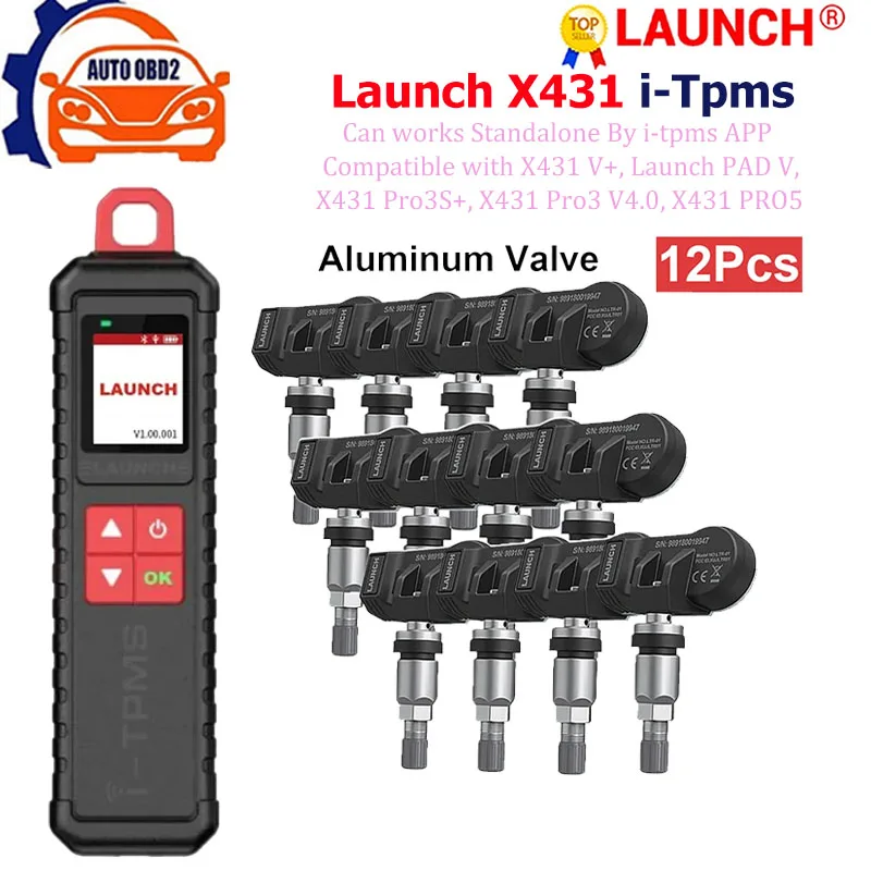 

2024-LAUNCH X431 I-TPMS Car Tire Pressure Diagnostic Tool Relearn Active Program 315/433Mhz Sensor for Android /X431 V pk TSGUN