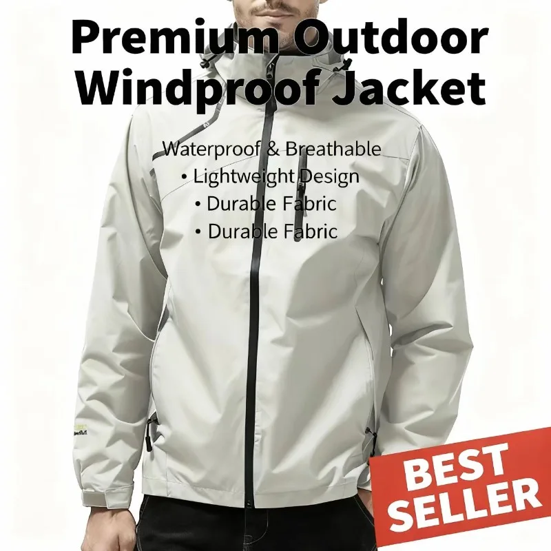 

Men's Hoodie Jacket Waterproof Outdoor Windbreaker Thin Hiking Sport Couples Style Large Size 7XL Windproof Coat Parkas