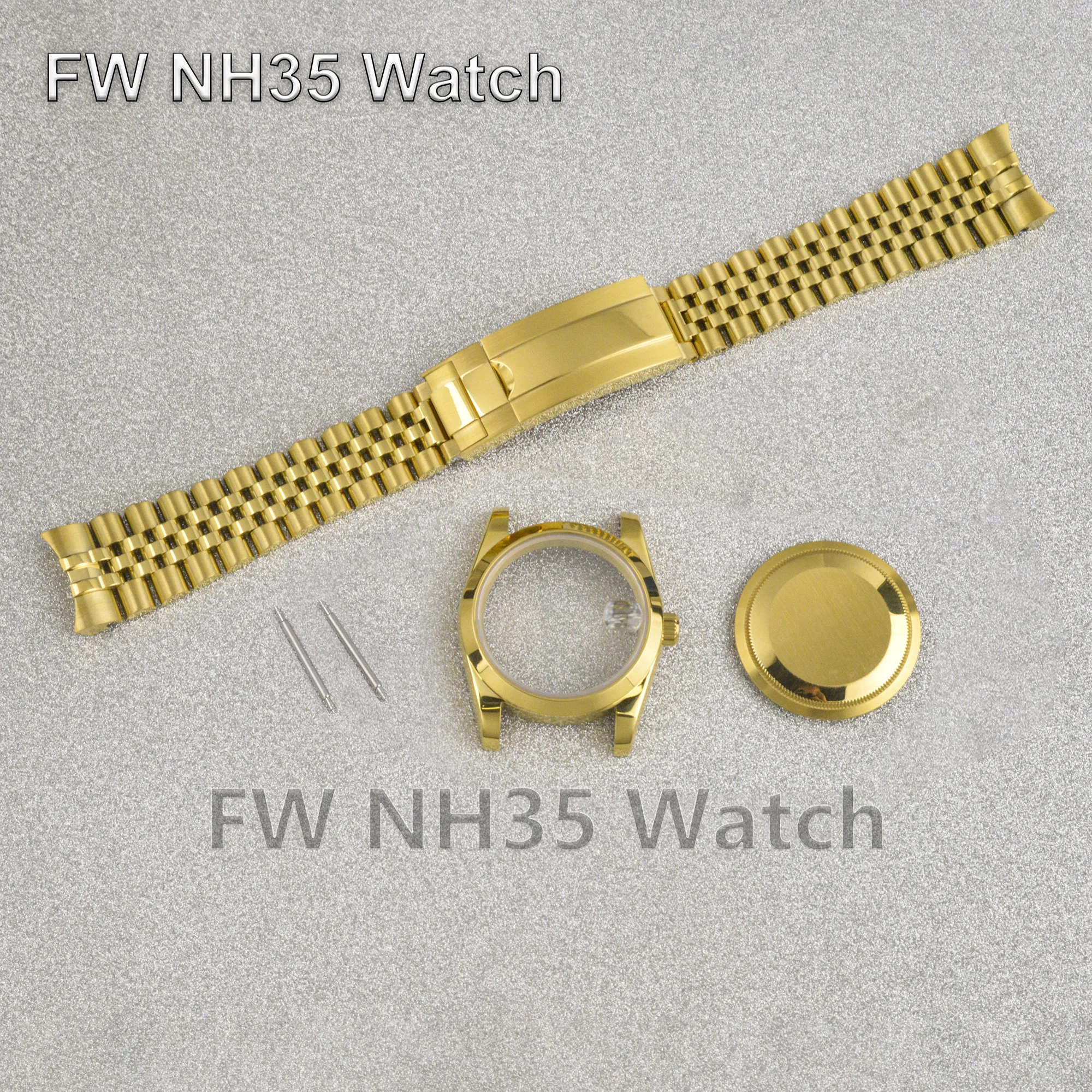 Jubilee Bracelet NH35 Watch Case for Datejust Sapphire Glass Stainless Steel Case fit NH34/NH35/NH36 Movement Watch Replacements