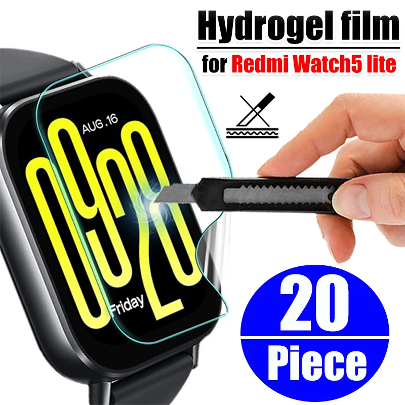 20-5 STUKS voor Redmi Horloge 5 Lite Hydrogel Film TPU Volledige Cover Anti-kras Film Niet Glas voor Redmi Horloge 5 Lite Screen Protector