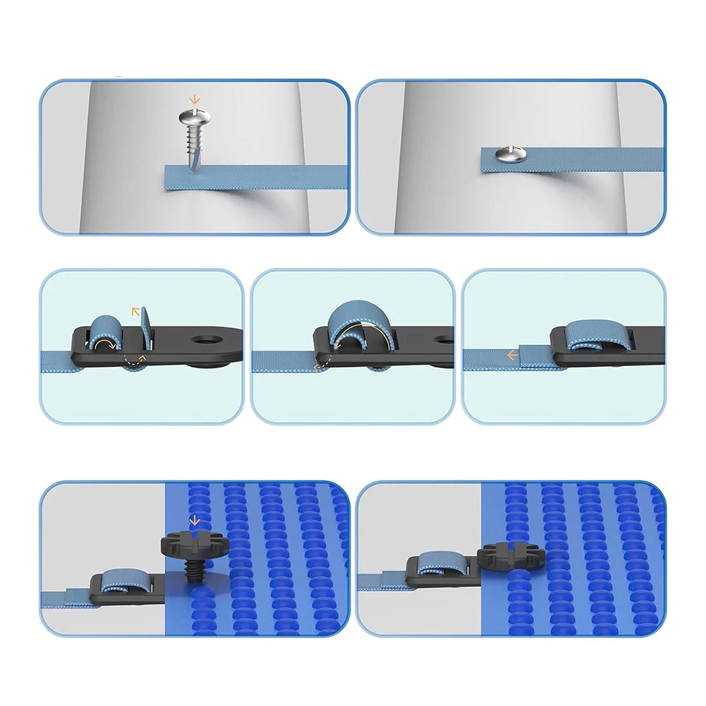 

Strong Hold Solar Cover Fixing Kit Includes 6 Straps and Screws Weather Resistant for Pool Floating Accessories
