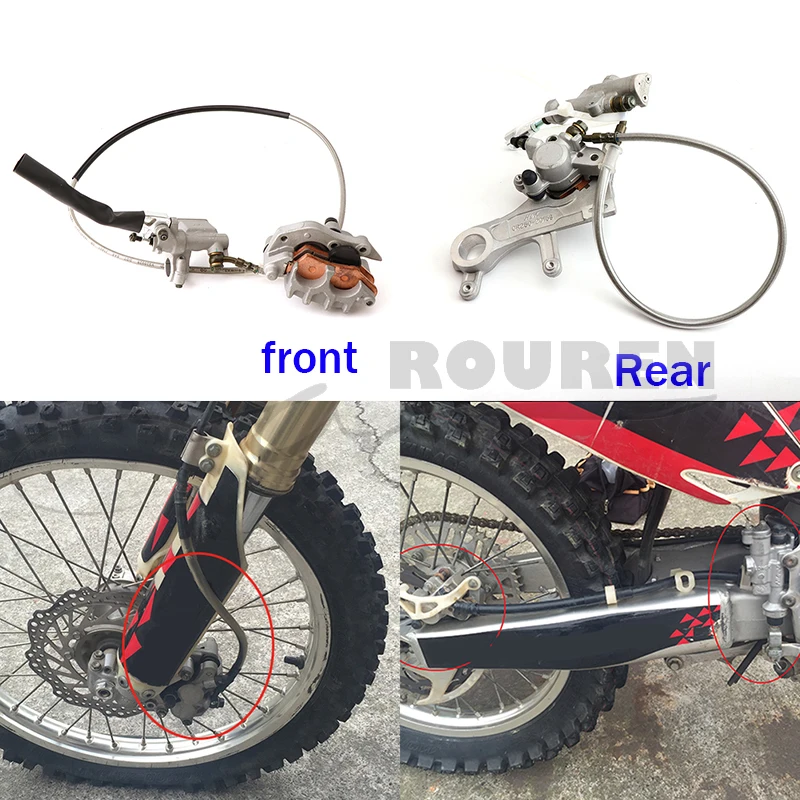 Motorcycle Front Rear Disc Brake Assembly For HONDA CR CRF CRFX 125 250 450 Pit Dirt Bike Hydraulic  Caliper Cylinder