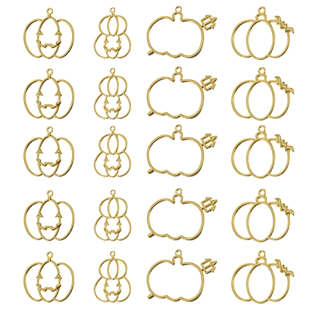 20 Pcs Pumpkin Metal Frame House Decoration Pendant Mold Crystal Accessories UV Resin DIY Plating