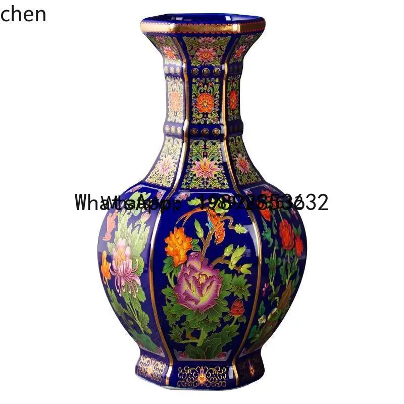 

X7 ceramic vase enamel color home living room entrance bogu frame flower arrangement ornament