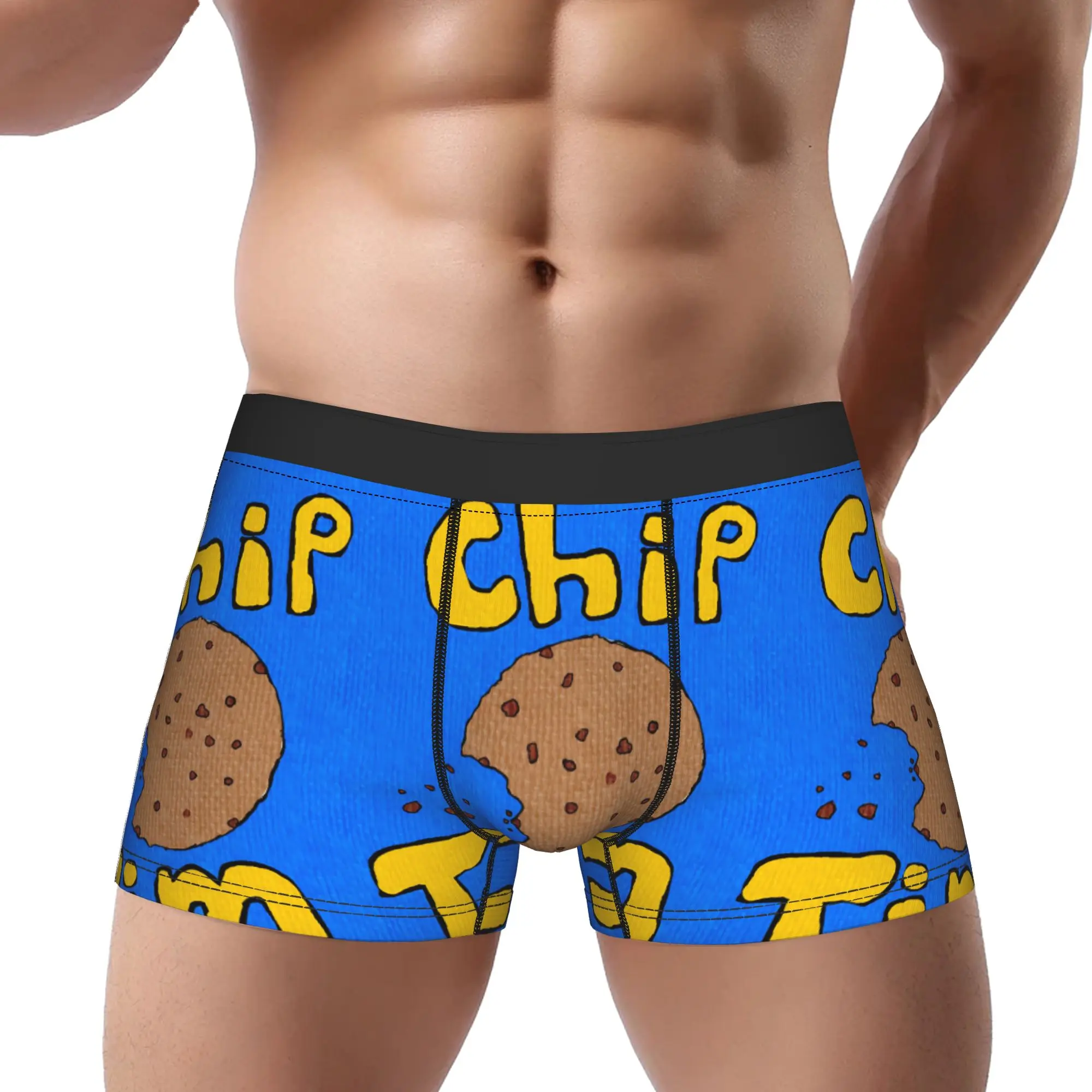 1 pieza Calzoncillos LightBlue C-Chips Ahoys para Hombre, Ropa Interior Masculina, Shorts Estampados