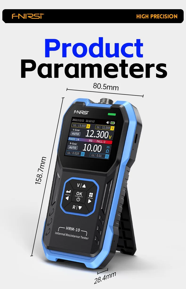 FNIRSI HRM-10 18650 Batteriespannungs-Innenwiderstandstester Hochpräziser Trithium-Lithium-Eisenphosphat-Batterietester – Detail 18