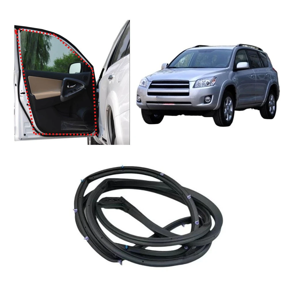 1 Piece Only Front Door Rubber Seal for Toyota RAV4 2009-2012 Door Opening Post for RAV-4 Protector Weatherstrip Seal with Clips