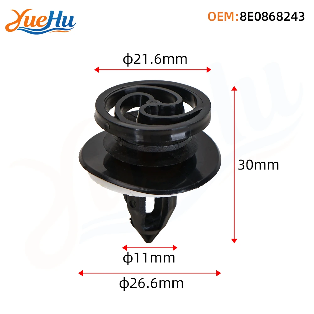 YUEHU 25PCS Interior Door Trim Panel Clips with Sealer Compatible with Volkswagen 8E0-868-243 Audi A4 S4 Cabriolet Quattro 2
