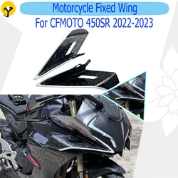 Motorcycle Fixed Wing For CFMOTO 450SR CF450SR 2022-2023 ABS Carbon White Front Side Downforce Naked Spoilers Fairing Accessorie