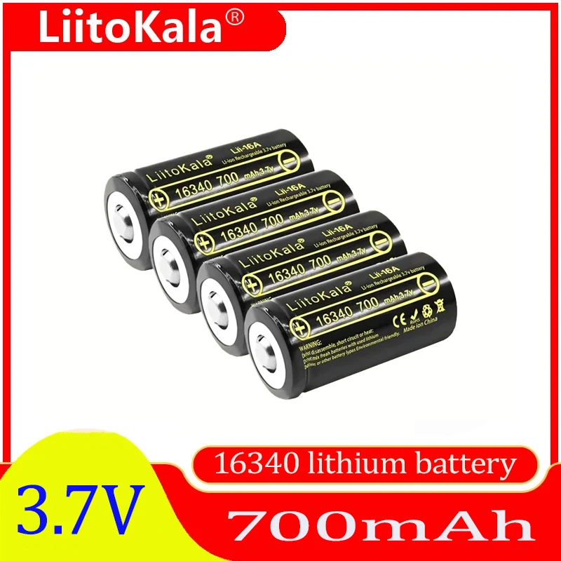 Original LiitoKala Lii-16A 3.7V 16340 700mAh CR123A Rechargeable Batteries CR17345 Battery Charger For Arlo Wireless Camer