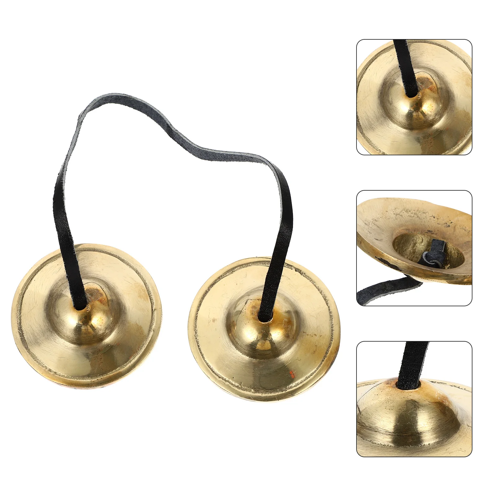 

Meditation Cymbal Bell Yoga Buddhist Temple Brass Instrument Durable Copper Cymbals Religious Ceremony Portable Small Size Strap