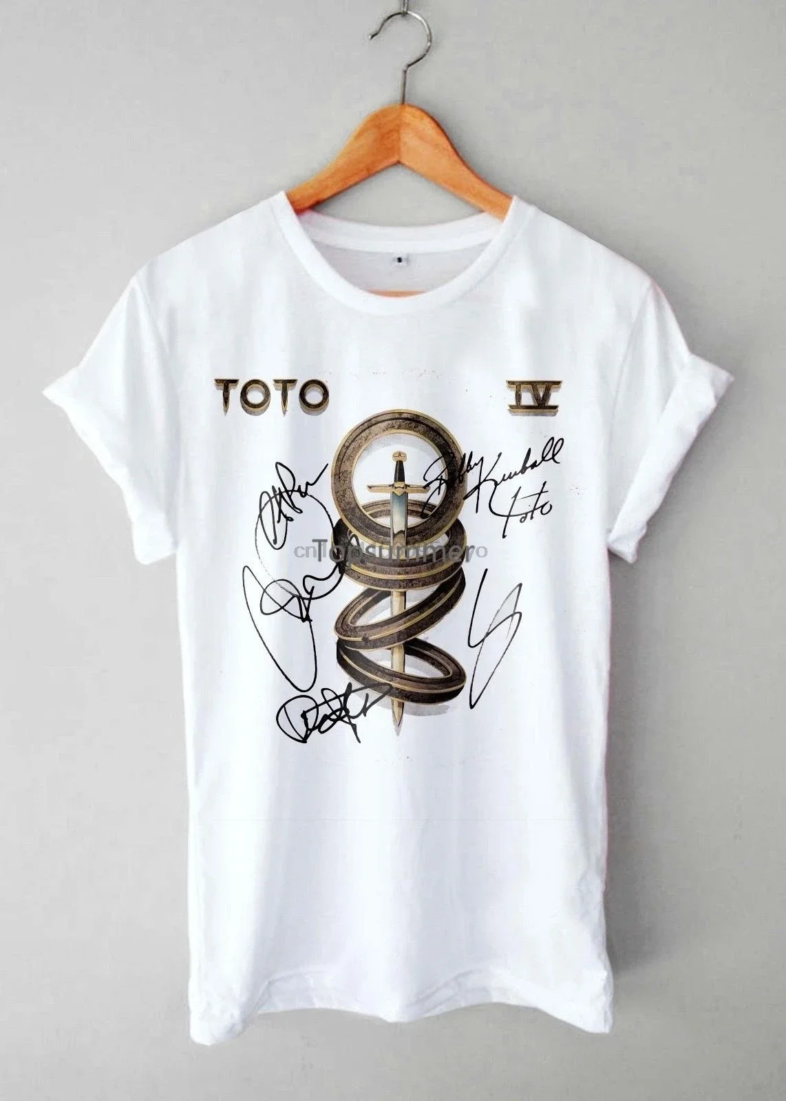 

Graphic Toto Band Signed Logo Men'S Short Sleeve T Shirts Fashion Prints Cotton Tops Black Size S 3Xl