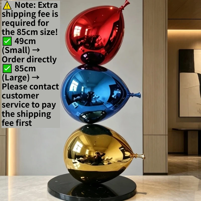 Simple and Creative Color Electroplated Balloon Stacked Ball Fiberglass Plastic, Entrance Ornament