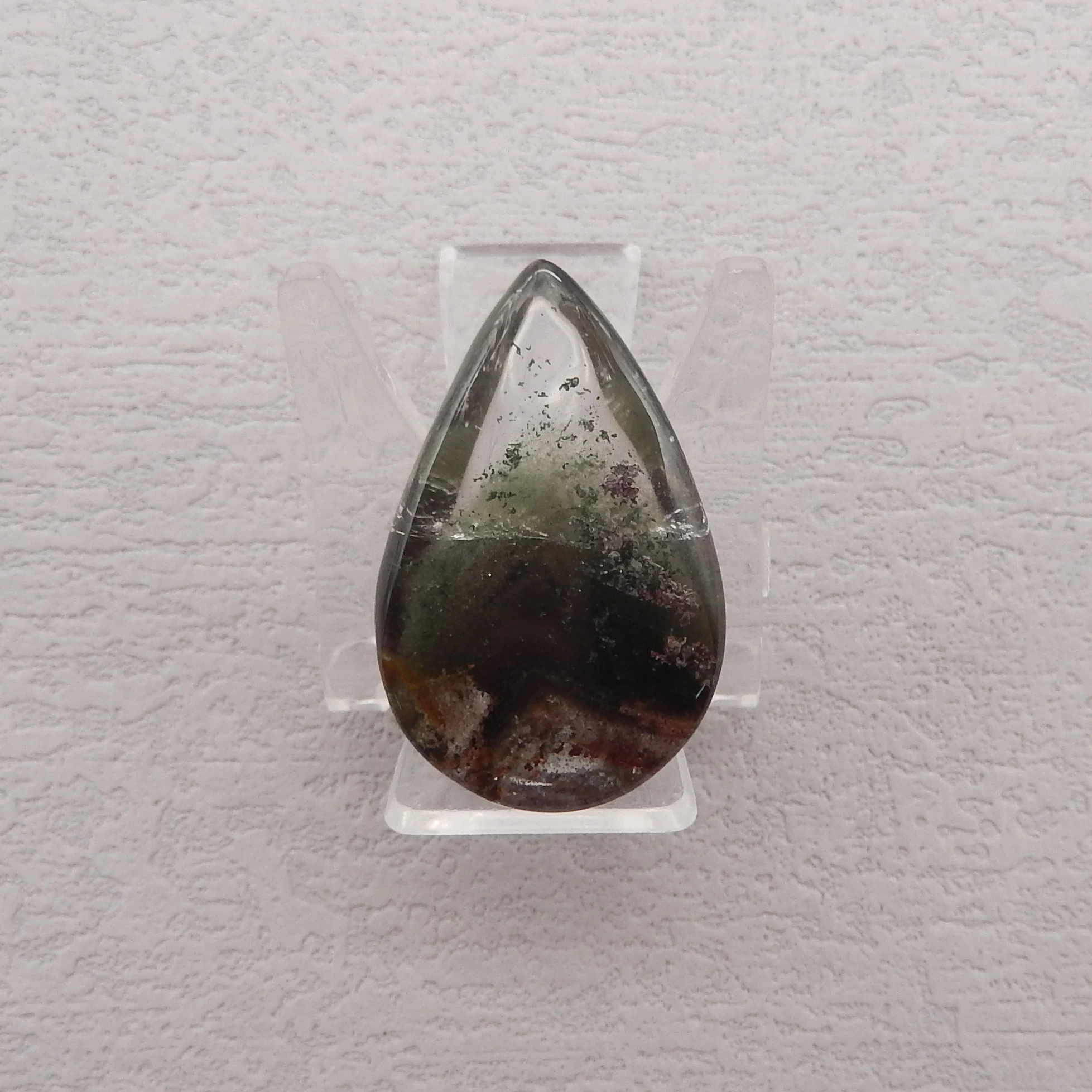 Natural Stone Green Amethyst Oval Cabochon,Fashion Water Drop Cabochon For Pendant Making Free Drilling 33x21x11mm 9g